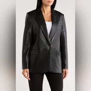 Love Token Black Leather Blazer